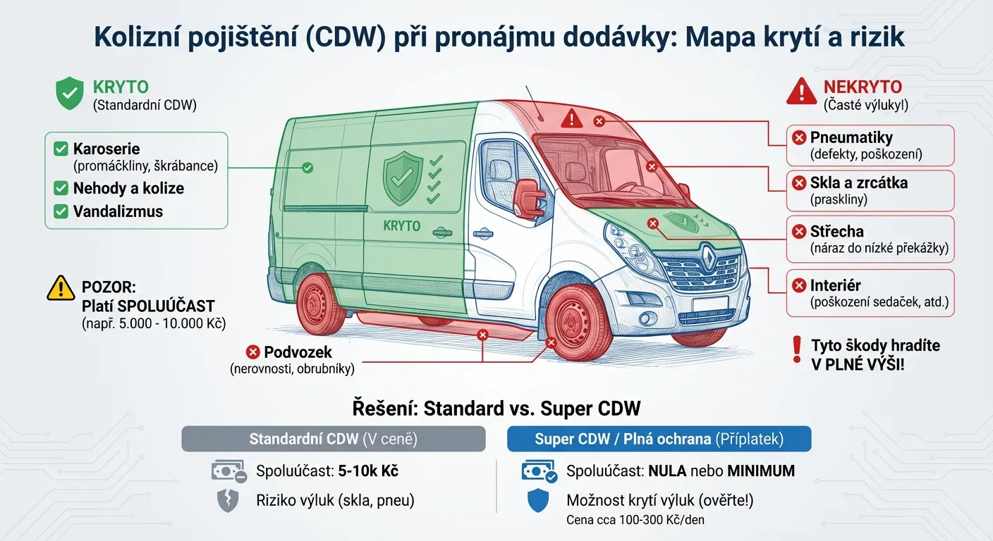 kolizní pojištění cdw infografika
